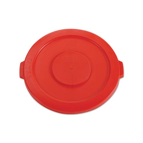 Round Flat Top Lid, For 32 Gal Round Brute Containers, 22.25" Diameter, Red