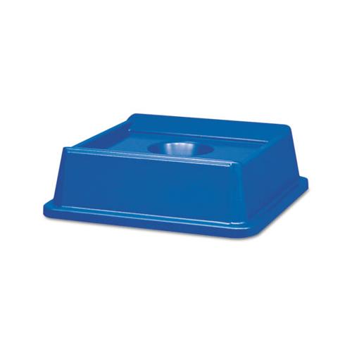 Untouchable Bottle And Can Recycling Top, Square, 20.13w X 20.13d X 6.25h, Blue