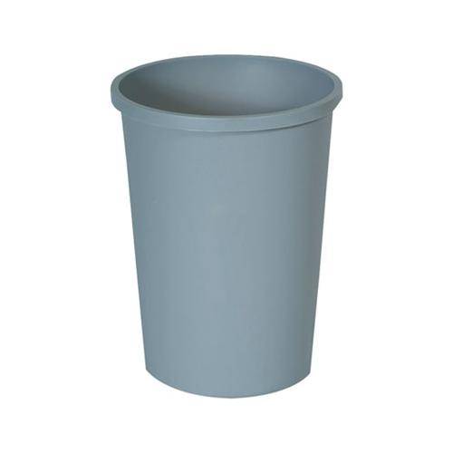 Untouchable Waste Container, Round, Plastic, 11 Gal, Gray