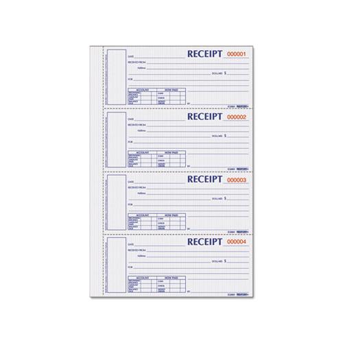 Hardcover Numbered Money Receipt Book, 6 7-8 X 2 3-4, Three-part, 200 Forms