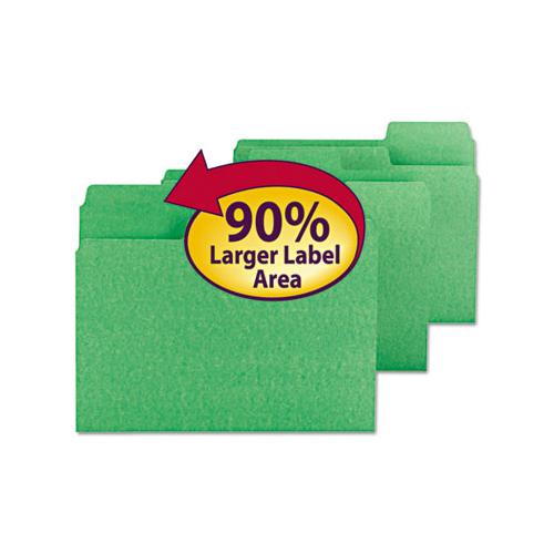 Supertab Colored File Folders, 1-3-cut Tabs, Letter Size, 11 Pt. Stock, Green, 100-box