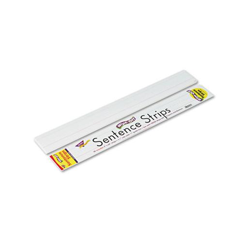 Wipe-off Sentence Strips, 24 X 3, White, 30-pack