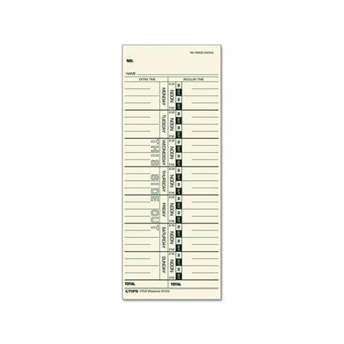 Time Card For Acroprint-ibm-lathem-simplex, Weekly, 3 1-2 X 9, 100-pack