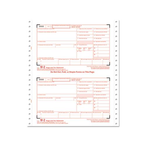 W-2 Tax Forms, 6-part Carbonless, 5 1-2 X 8 1-2, 24 W-2s & 1 W-3