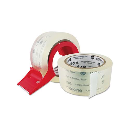 Heavy-duty Acrylic Box Sealing Tape With Dispenser, 3" Core, 1.88" X 54.6 Yds, Clear, 2-pack