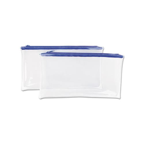 Zippered Wallets-cases, 11 X 6, Clear-blue, 2-pack