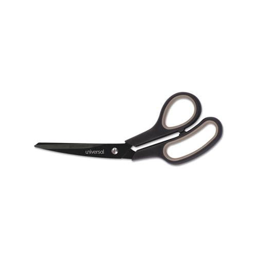 Industrial Carbon Blade Scissors, 8" Long, 3.5" Cut Length, Black-gray Offset Handle