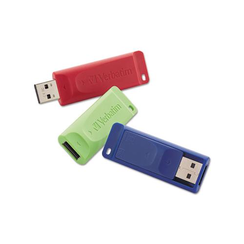 Store 'n' Go Usb Flash Drive, 16 Gb, Assorted Colors, 3-pack