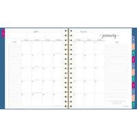 Harmony Weekly/monthly Poly Planner, 8.88 X 7.69, Blue/gold Cover, 13-month (jan To Jan): 2025 To 2026