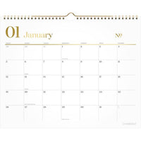 Workstyle Monthly Wall Calendar, 15 X 12, White/gold Sheets, 12-month (jan To Dec): 2025
