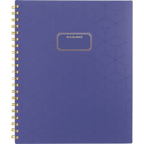 Badge Geo Weekly/monthly Planner, 11 X 9.25, Purple/gold Cover, 13-month (jan To Jan): 2025 To 2026