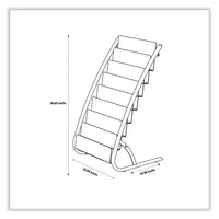 Literature Floor Display Rack, 22.8 X 19.69 X 36.61, White/woodgrain