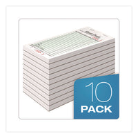 One-part Guest Check Pad With Perforated Stub, One-part (no Copies), 3.4 X 6.25, 50 Forms/pad, 10 Pads/pack