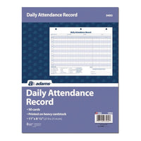 Attendance Records, One Part (no Copies), 11 X 8.5, 50 Forms Total