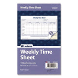 Weekly Time Sheets, Two-part Carbonless, 8.5 X 5.5, 100 Forms Total