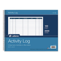 Activity Logbook, 8 Columns, Blue/white Cover, 11 X 8.5 Sheets, 50 Sheets/book