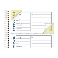 Petty Cash Receipt Book, Two-part Carbonless, 5 X 2.75, 4 Forms/sheet, 200 Forms Total