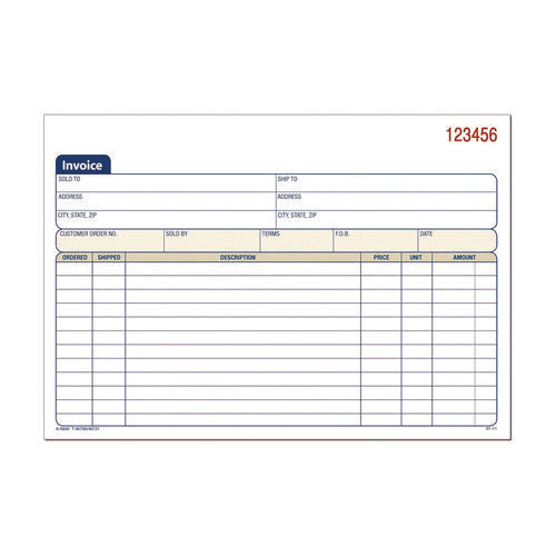 Multipart General-purpose Invoice Pad, Three-part Carbonless, 7.94 X 5.56, 50 Forms Total