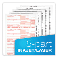 1099-nec + 1096 Tax Form Bundle, Inkjet/laser, Five-part Carbonless, 8.5 X 3.67, 3 Forms/sheet, 24 Forms Total