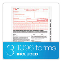 1099-nec + 1096 Tax Form Bundle, Inkjet/laser, Five-part Carbonless, 8.5 X 3.67, 3 Forms/sheet, 24 Forms Total