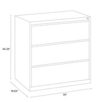 Lateral File, 3 Legal/letter-size File Drawers, Light Gray, 30" X 18.62" X 40.25"