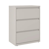 Lateral File, 3 Legal/letter-size File Drawers, Light Gray, 30" X 18.62" X 40.25"