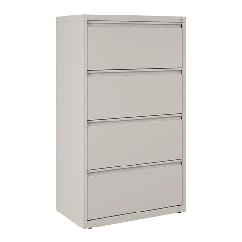 Lateral File, 4 Legal/letter-size File Drawers, Light Gray, 30" X 18.62" X 52.5"