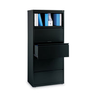 Lateral File, Five Legal/letter/a4-size File Drawers, 30" X 18.62" X 67.62", Black