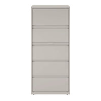 Lateral File, 5 Legal/letter-size File Drawers, Light Gray, 30" X 18.62" X 67.62"