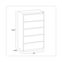 Lateral File, Five Legal/letter/a4-size File Drawers, 30" X 18.62" X 67.62", Putty