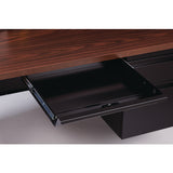 Double Pedestal Steel Desk, 60" X 30" X 29.5", Mocha/black, Black Legs