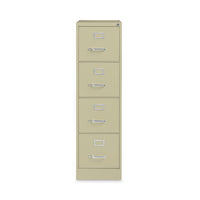 Four-drawer Economy Vertical File, Letter-size File Drawers, 15" X 26.5" X 52", Putty