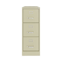 Three-drawer Economy Vertical File, Letter-size File Drawers, 15" X 22" X 40.19", Putty