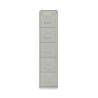 Five-drawer Economy Vertical File, Letter-size File Drawers, 15" X 26.5" X 61.37", Light Gray