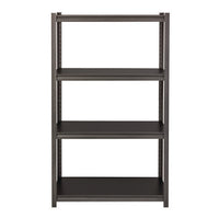 Steel Shelving Unit With Laminate Shelves, Four-shelf, 36w X 18d X 60h, Steel, Black/gun Metal Gray