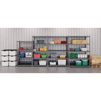 Steel Shelving Unit With Laminate Shelves, Four-shelf, 36w X 18d X 60h, Steel, Black/gun Metal Gray