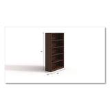 Alera Seville Bookcase, Five-shelf, 36" X 14" X 65", Mahogany