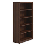 Alera Seville Bookcase, Five-shelf, 36" X 14" X 65", Mahogany
