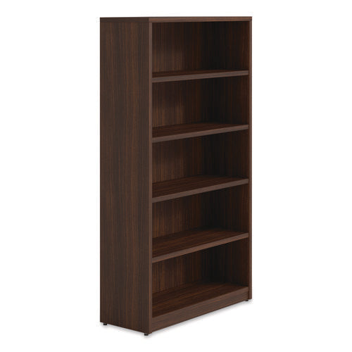 Alera Seville Bookcase, Five-shelf, 36" X 14" X 65", Mahogany