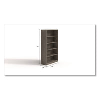 Alera Seville Bookcase, Five-shelf, 36" X 14" X 65", Walnut