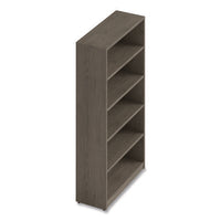 Alera Seville Bookcase, Five-shelf, 36" X 14" X 65", Walnut
