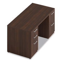 Alera Seville Series Double Pedestal Desk, 60" X 30" X 29", Mahogany