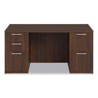 Alera Seville Series Double Pedestal Desk, 60" X 30" X 29", Mahogany