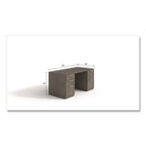 Alera Seville Series Double Pedestal Desk, 60" X 30" X 29", Walnut