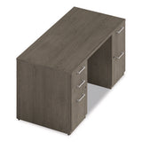 Alera Seville Series Double Pedestal Desk, 60" X 30" X 29", Walnut