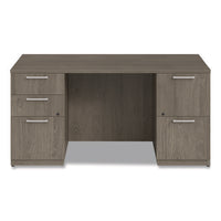 Alera Seville Series Double Pedestal Desk, 60" X 30" X 29", Walnut