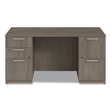 Alera Seville Series Double Pedestal Desk, 60" X 30" X 29", Walnut