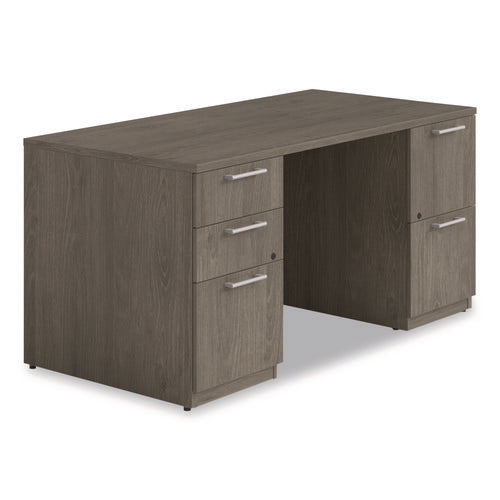 Alera Seville Series Double Pedestal Desk, 60" X 30" X 29", Walnut