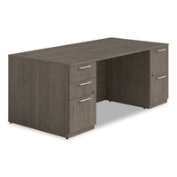 Alera Seville Series Double Pedestal Desk, 72" X 36" X 29", Walnut
