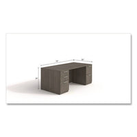 Alera Seville Series Double Pedestal Desk, 72" X 36" X 29", Walnut